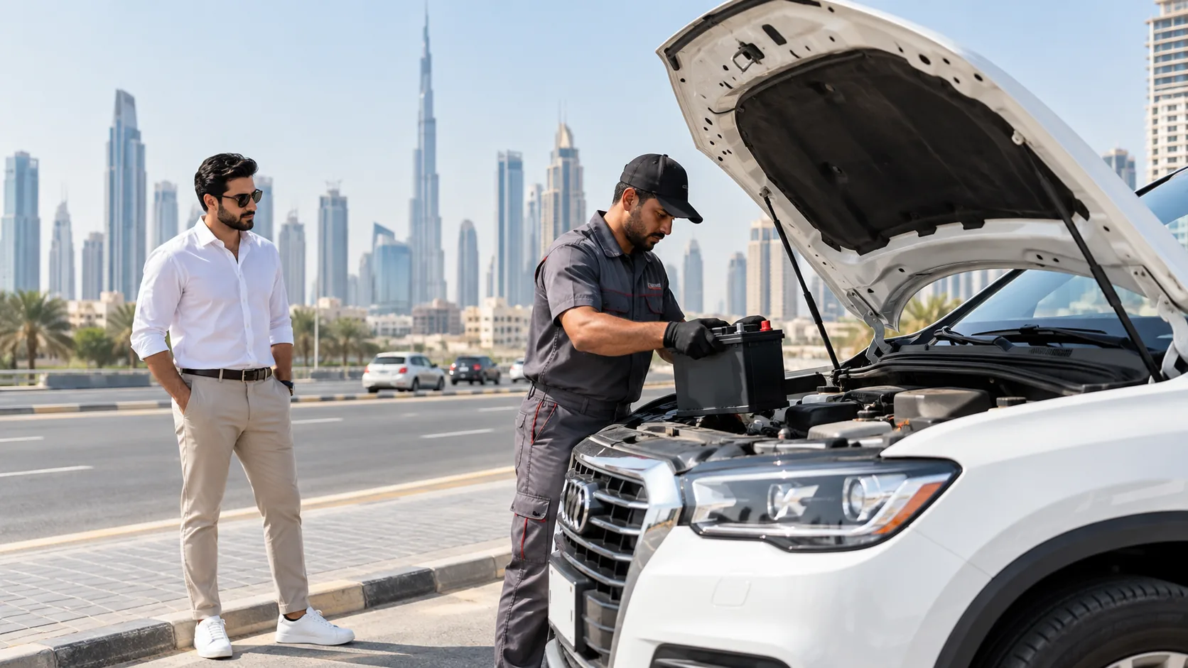 Car battery replacement Dubai